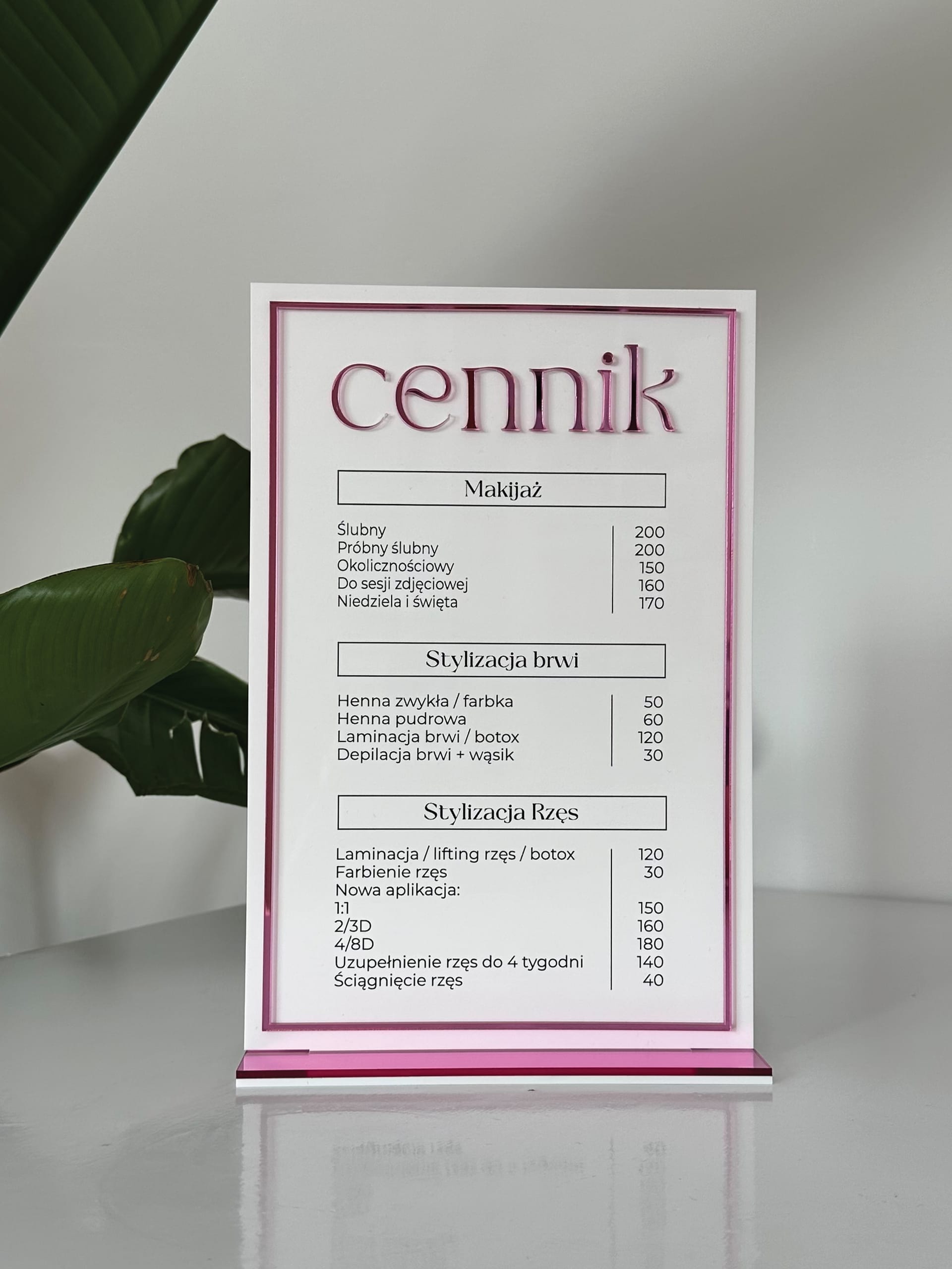 Cennik z elementami 3D